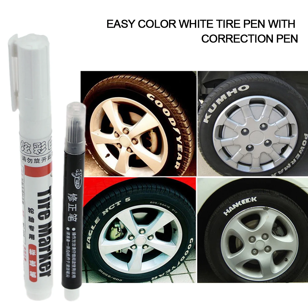 Маркер для шин ручка автомобильные аксессуары ослепительный белый цвет Перманентная резиновая ручка индикатор для автомобильных шин и мотоциклов шины автомобиля 1 шт