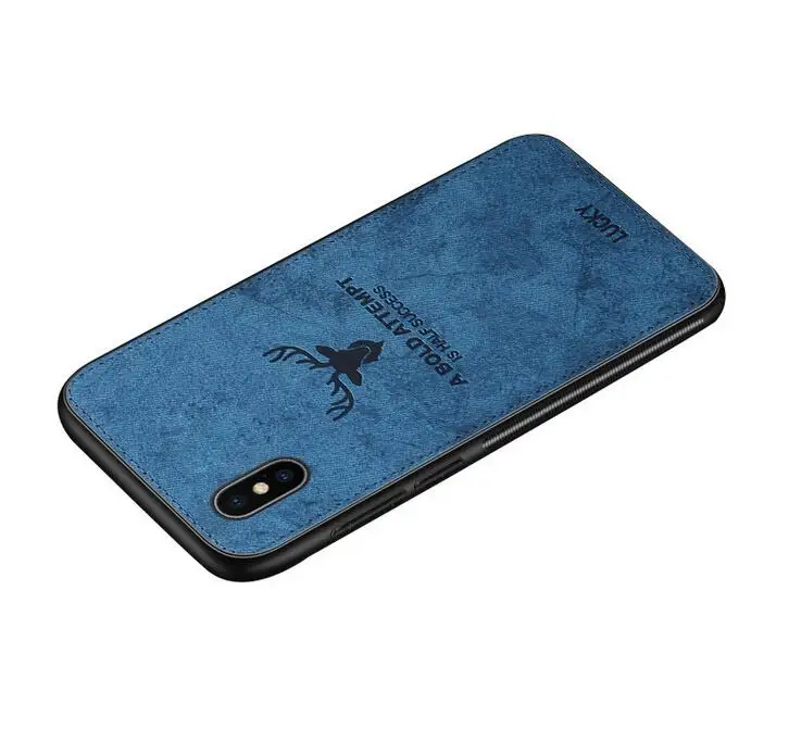 Blue Cloth PU Ультра тонкий магнитный автомобильный чехол для телефона iPhone X 6 6s 7 8 Plus 11 Pro samsung Невидимый встроенный Магнит Мягкий ТПУ противоударный чехол - Цвет: Blue Cloth PU