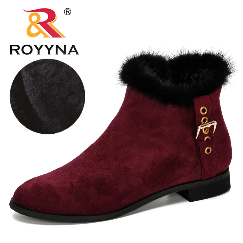 ROYYNA/2019 новые дизайнерские модные ботинки Женские зимние в европейском стиле