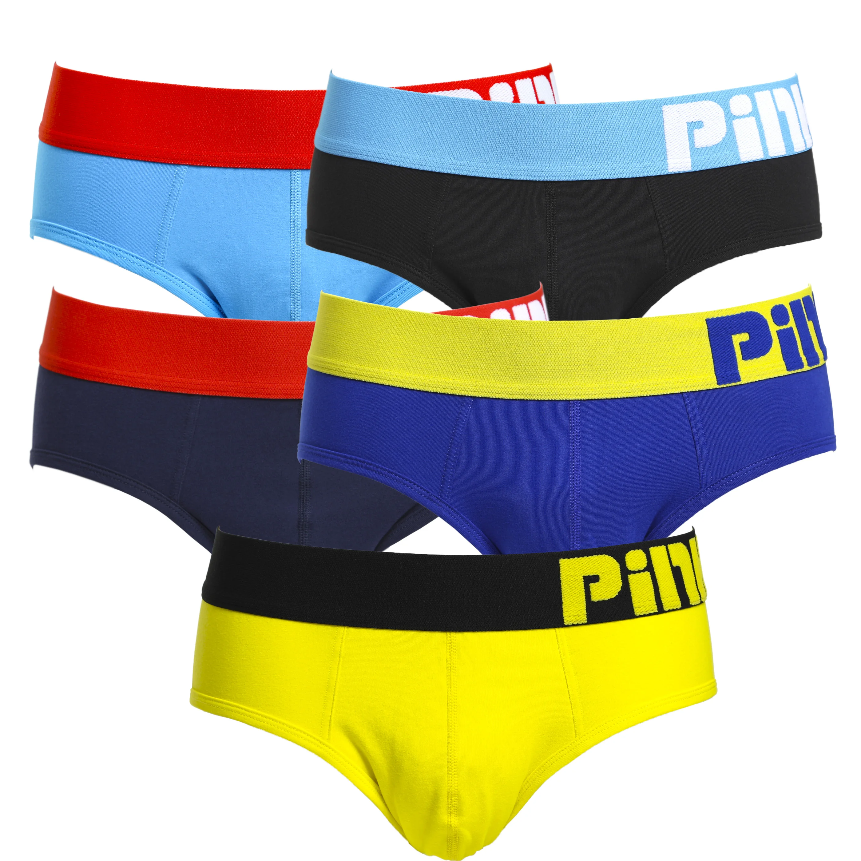 5pcs/lot Pink Heroes Hot Men Briefs Cotton Underwear Pure Color Trunks
