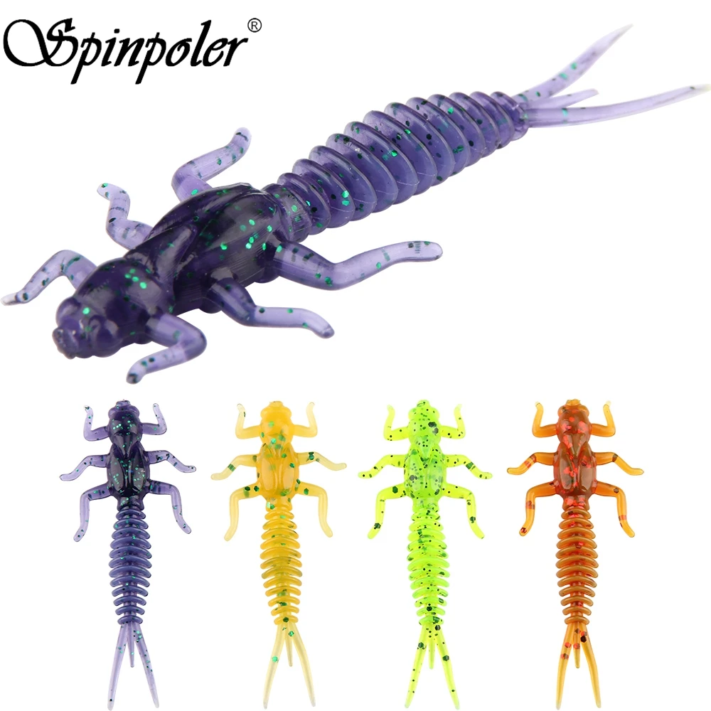 Spinpoler Новый личинка мягкие приманки 1 4 г 60 мм похожая на настоящую искусственное
