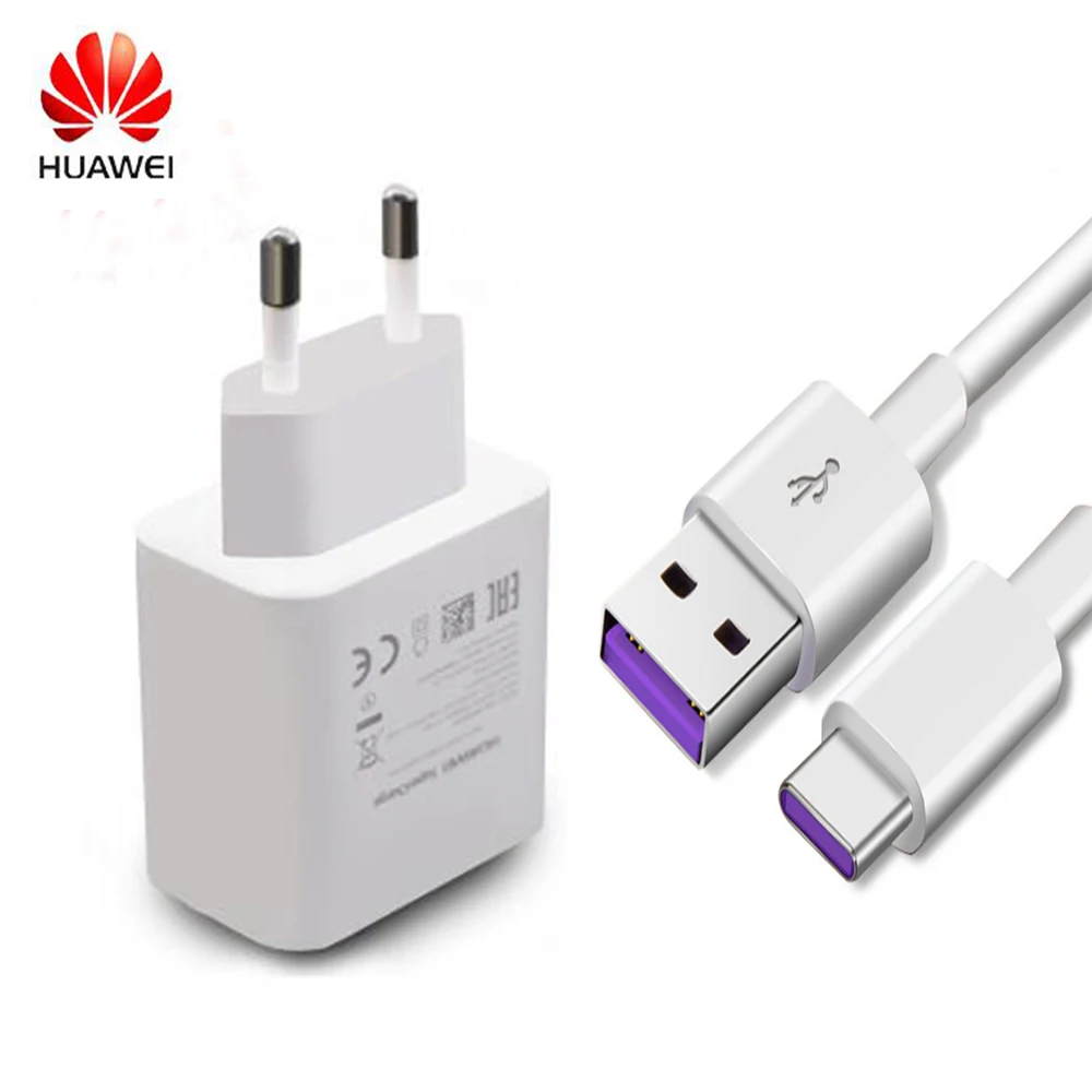 

Original Huawei P20 Supercharge USB Fast Charger Honor 20 Pro Adapter 5V/4.5A Type C Data Cable For P10 P9 plus Mate 10 pro 20
