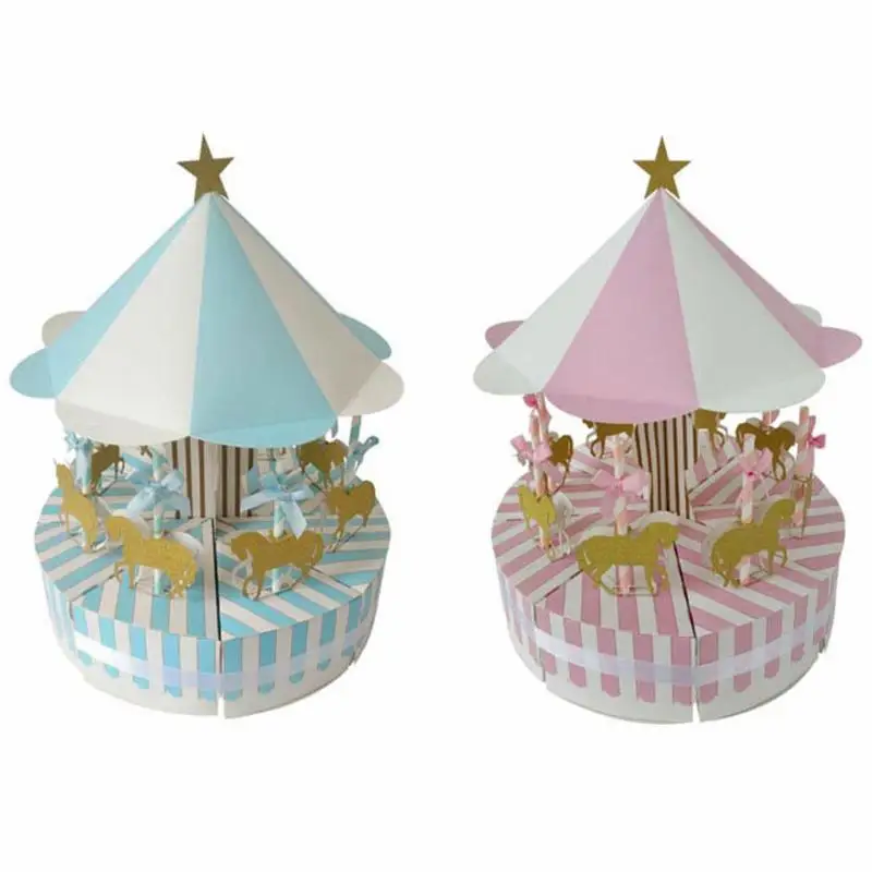 

Carousel Candy Box Fashionable and Lovely Work Exquisite Creative Sweet Wedding Birthday Party Decoration Guest Favors Gifts