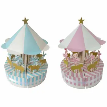 

Carousel Candy Box Fashionable and Lovely Work Exquisite Creative Sweet Wedding Birthday Party Decoration Guest Favors Gifts