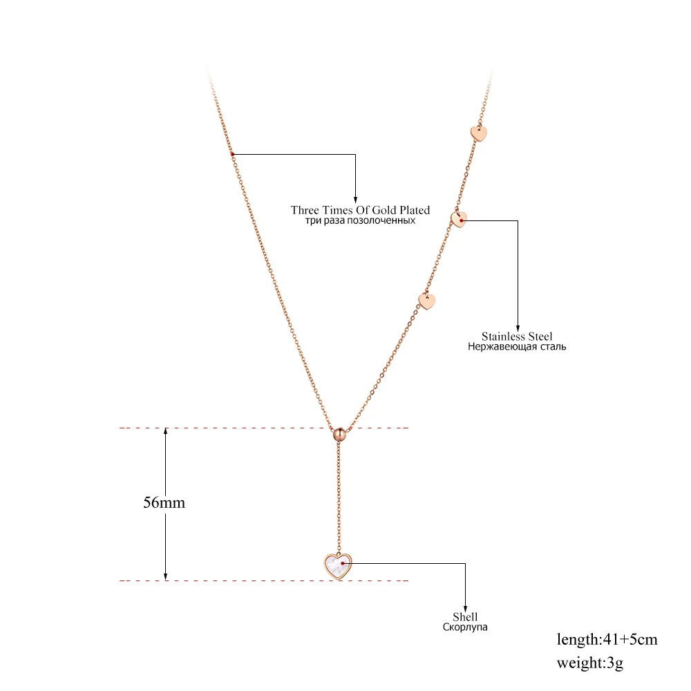 Lokaer Original Design Stainless Steel Love Heart Charm Chain Choker Necklace Jewelry Bohemia Pendant Necklace For Women N20191