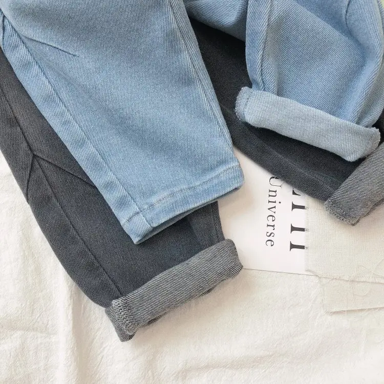 Cheeriokids19 Осенние новые продукты детская одежда детские универсальные джинсы в Корейском стиле детские осенние мягкие брюки