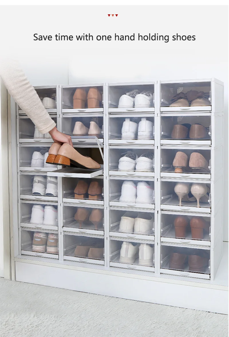 Коробка для хранения обуви может быть сложена пластиковая коробка для хранения кроссовок на высоком каблуке семейная коробка для хранения для гостиной 3 комплекта