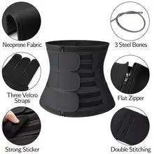 

Men and Women Waist Support Waist Trainer Fitness Sauna Sweat Neoprene Tummy Slimming Belt with Zipper Body Shaper S-4XL 3 Color