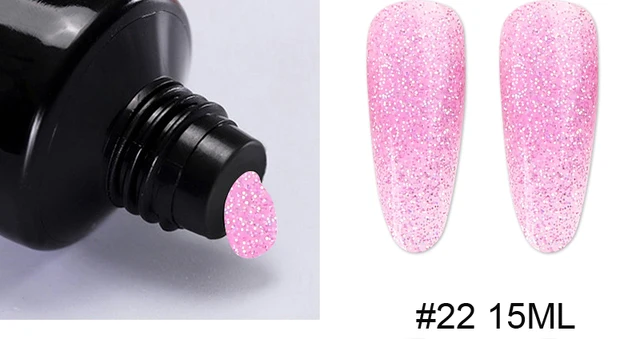 15ml Poly Acrylic Gel For Nail 22 Color Spangle Crystal Extension Gel UV/LED Light Quick Extension Nail Without Paper Holder&_&* 22