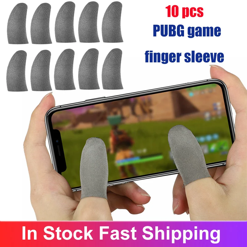 

10pcs Finger Sleeves For PUBG Mobile Games Press Screen Finger Sleeve Sweat-proof Professional Touch Screen Thumbs Finger Sleeve