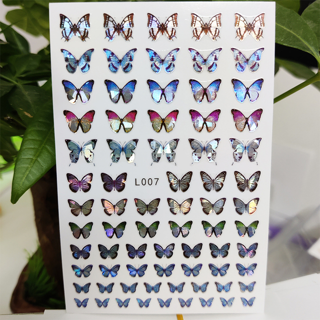 Nail Sticker Waterproof Shining Stickers for Nails Sweet Watermelon Popsicle Fruit Nail Art Decoration Aurora Silver Design