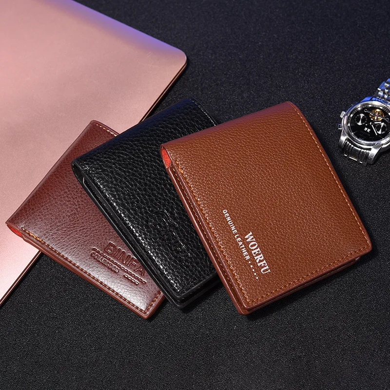 

New Style Casual MEN'S Wallet PU Leather Short Wallet Wallet Driving Document Bag Purse Document Package