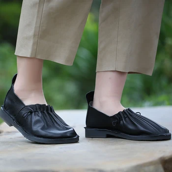 

VALLU Net red models 2020 spring and summer new shoes women's leather soft bottom comfortable women's shoes