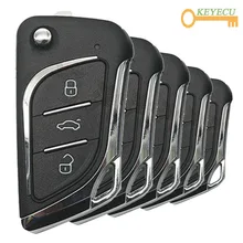 Keyecu 5 Stuks Xhorse Engels Versie Voor Lexus Stijl Flip Bedrade Universele Afstandsbediening Autosleutel-3 Knoppen-Voor vvdi Key Tool