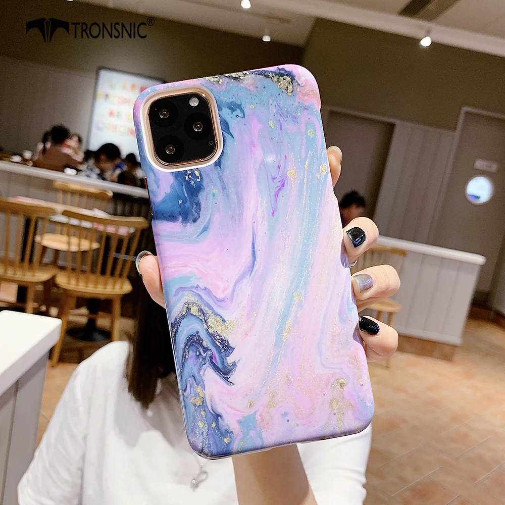 Мраморный золотой чехол для телефона iPhone 11 Pro Max XR XS MAX жесткий черный Фиолетовый Блестящий Роскошный чехол для iPhone 6s 7 8 Plus модные чехлы