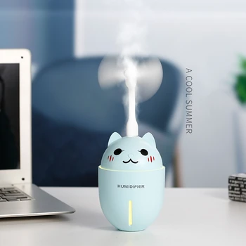 

3 in 1 320ML USB Air Humidifier Ultrasonic Cool-Mist Adorable Pet Mini Humidifier With LED Light Mini USB Fan