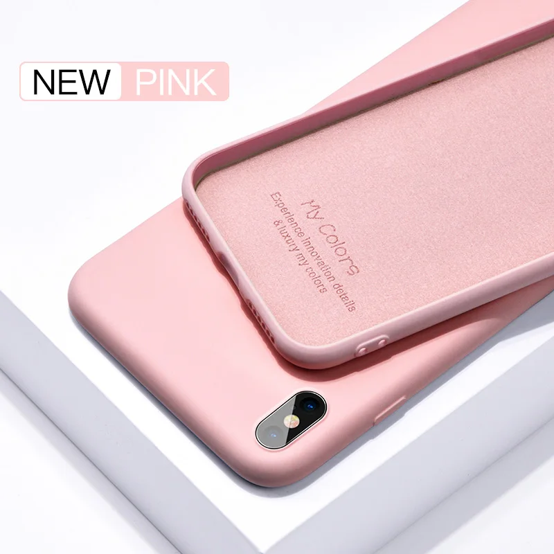 Жидкий силиконовый чехол для samsung Galaxy S7 Edge S8 S9 Plus S10 5G S10E S Note 8 9 10 Pro A7 Тонкий чехол Coque Funda - Цвет: Pink