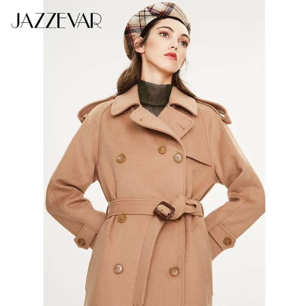 JAZZEVAR 2019 Новое поступление осенний Женский пальто топ цвета хаки верхняя одежда с