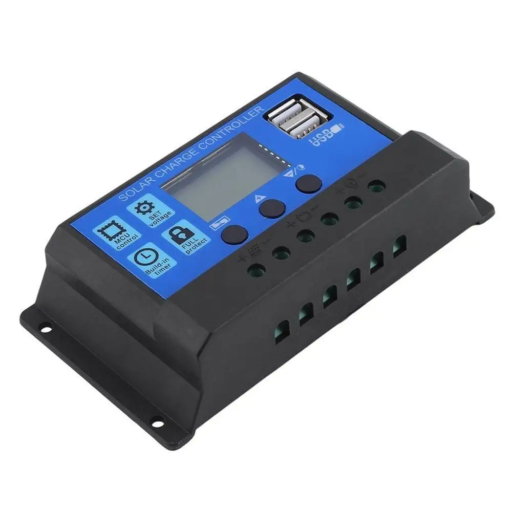 12 v/24v10a Солнечный контроллер зарядное устройство Hd дисплей контроллер Usb выход 3a