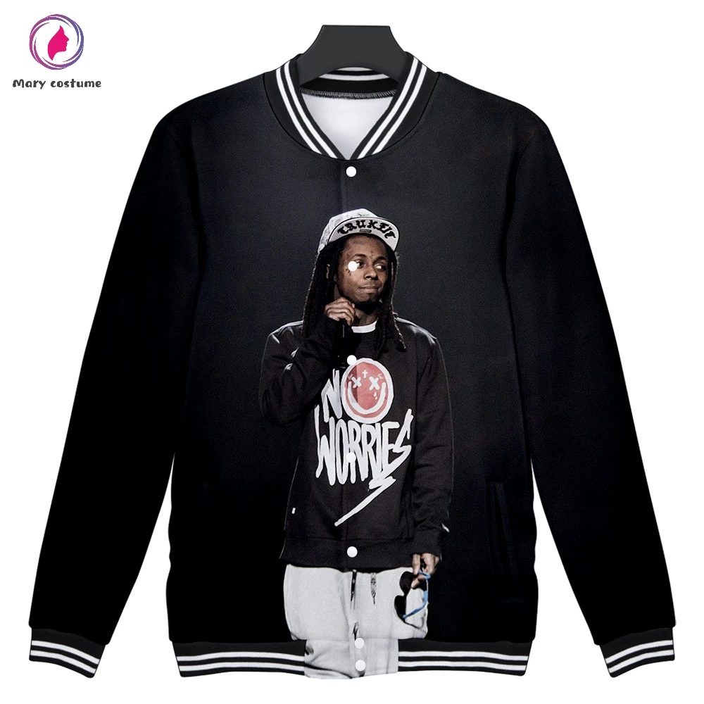 Lil Wayne полиэстер Повседневный тонкий бейсбольной куртке модная бейсбольная форма тренд Повседневная Harajuku уличная