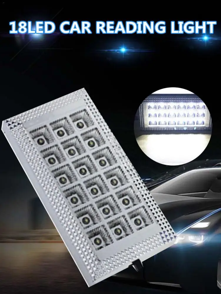 

DC 12V 18 LED 18LED Car Dome Light Car-styling LED Auto Interior Light White Rectangular Roof Ceiling Lamp Bulb Signal Lamp