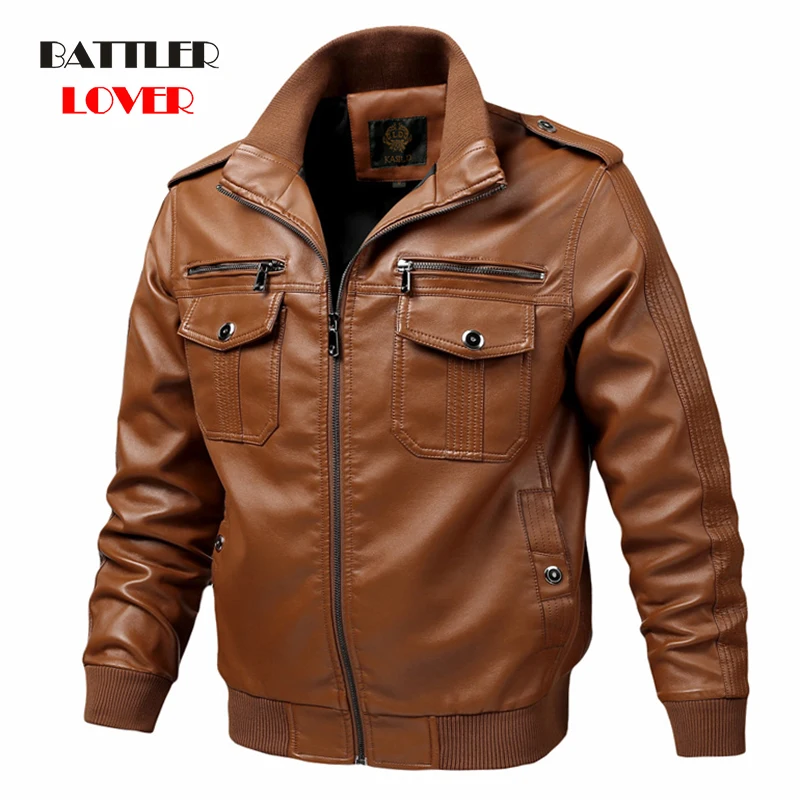 New Brand Jacket Punk Multi Design Style Motorcycle Biker Men Leather Jacket Fashion Skull Leather Coats Male Bomber Jacket 6XL