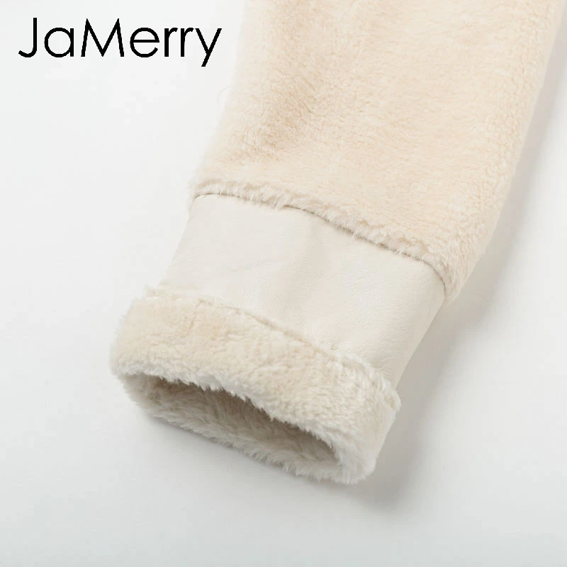 JaMerry/винтажное лоскутное пальто из искусственной кожи для женщин, плюшевое пальто из искусственного меха на молнии, мягкие зимние теплые пальто, верхняя одежда с карманами, короткие куртки
