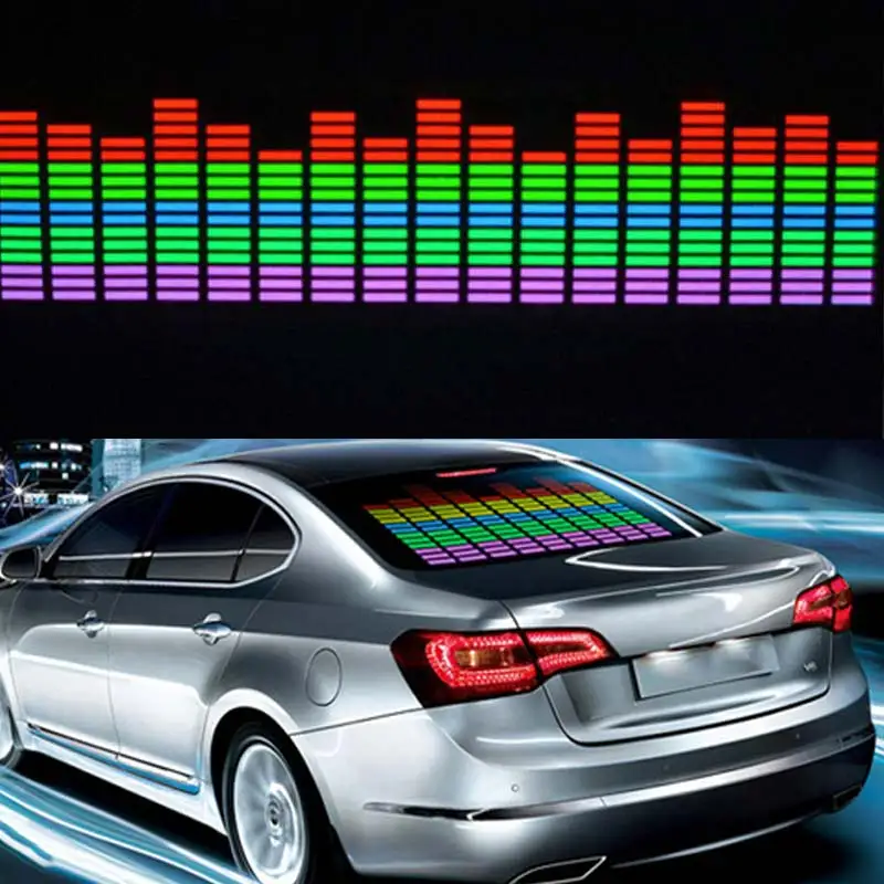Многоцветный автомобильный музыкальный ритм стикер светодиодная импульсная лампа светящийся свет активируемый звуком Эквалайзер NR-shipping