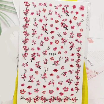 

3D Stickers for Nails Beautiful Peach Blossom Designs Nail Art Decorations Foil Decals Wraps Manicure Accessories Decoraciones