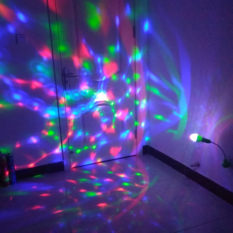 LED 3W RGB Вращающийся меняющий светильник лампа для вечерние Клубные танцевальные
