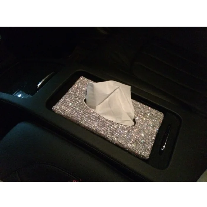 Luxury Car Tissue Box Full Crystal Car Tissue Holder Cuboid Auto Tissue  Paper Box Bling Cover Paper Car Accessories for Woman - AliExpress