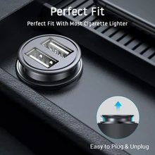 Mini adaptador de cargador USB para coche y camión, cargador Dual de 2 puertos para iPhone 7 Plus, 6 5S, Huawei P10, Samsung Galaxy S8, S7, color negro, alimentación de 12V