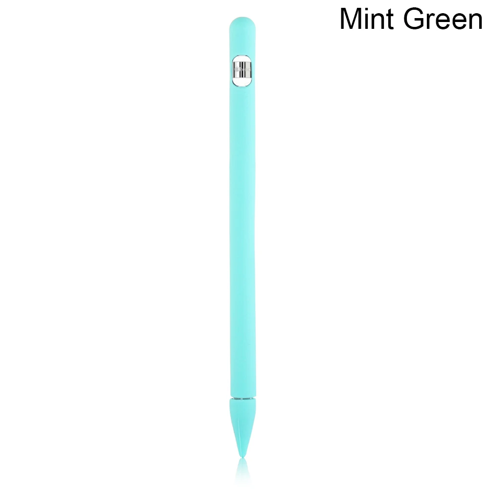1 комплект цветной мягкий силиконовый совместимый для Apple Pencil чехол совместимый для iPad Tablet стилус защитный чехол - Цвета: mint green