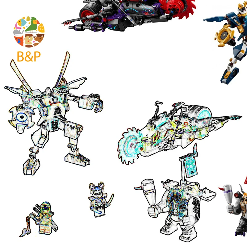 70642 565 шт серии ниндзя Killow Vs. Samurai X Mecha Chopper роботы строительные DIY блоки кирпичные игрушки для детей 10805