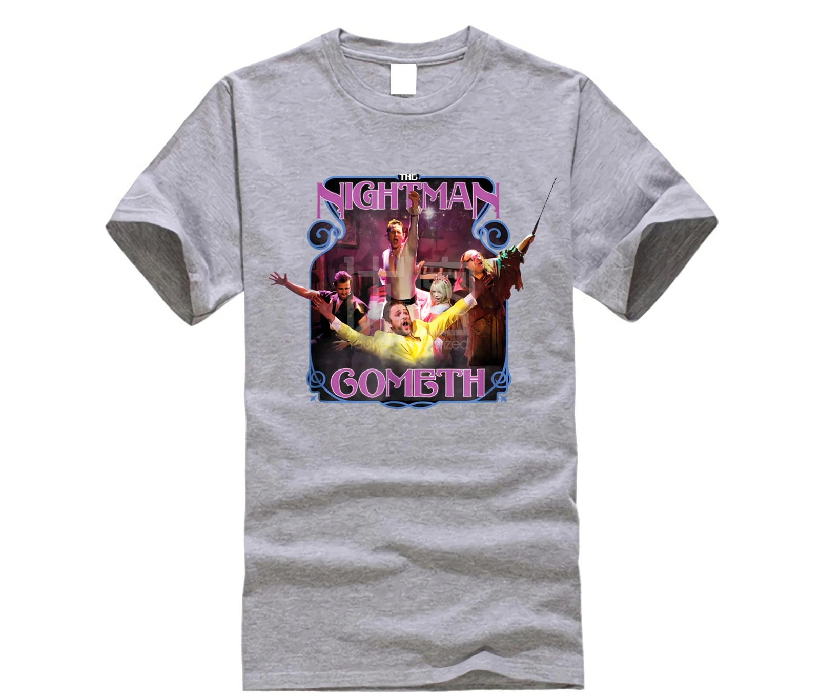 Брендовая мужская рубашка It s Always Sunny in Philadelphia Nightman Cometh - Цвет: light grey