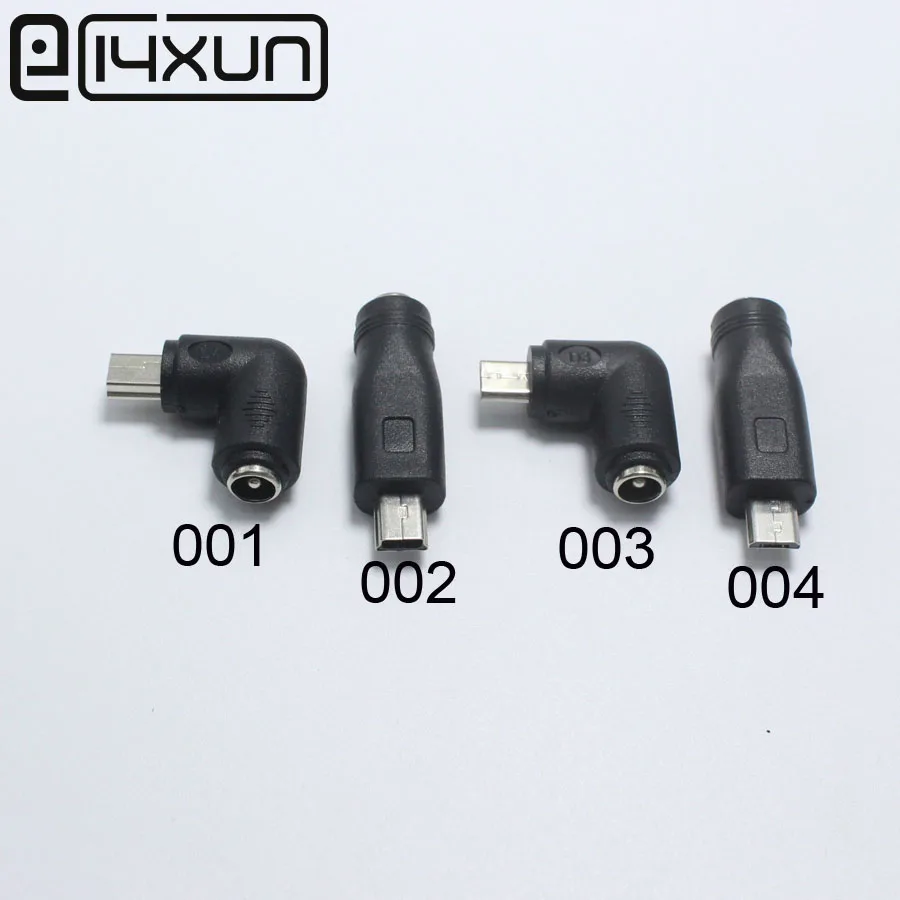 

EClyxun 1pcs 5.5 x 2.1 mm Female to Mini / Micro USB Male 5 Pin DC Power Plug 90 / 180 Degrees Connector Adapter for V8 Android