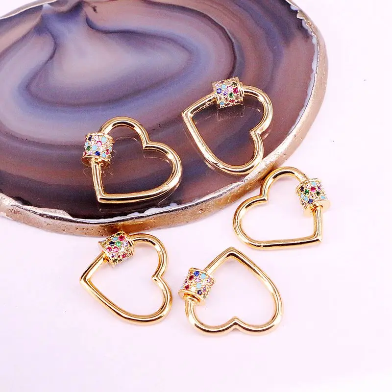 6 шт. Радужный фианит микро проложить Кристалл циркония Золотая застежка замок