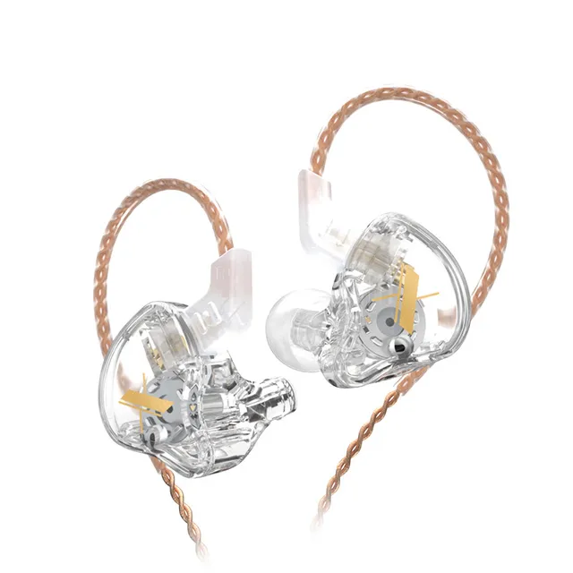 KZ EDX Earphones 1 Dynamic HIFI Bass Earbuds In Ear Monitor Headphones Sport Noise Cancelling Headset Transparent No Mic
