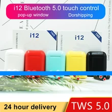Оригинальные i12 TWS беспроводные bluetooth наушники 5,0 сенсорные настоящие беспроводные стерео наушники спортивные наушники гарнитуры для мобильных телефонов
