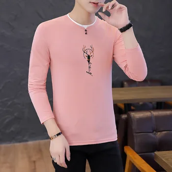 

2020 Autumn New Style MEN'S Long-sleeved T-shirt Korean-style Trend Slim Fit Comfortable Casual Versatile Undershirt