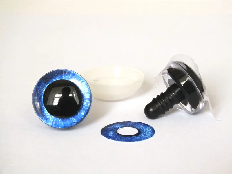 20pcs 14-40mm round plastic clear toy safety eyes + glitter sheet + hard washer for plush doll findings-size option