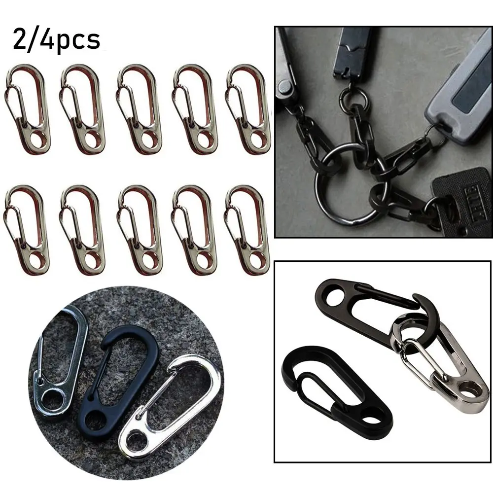 

2/4pcs Outdoor Mini Aluminium Alloy Hang Buckle Survival EDC Gear D Carabiner Key Chain Clip Key Chain Travel Tools