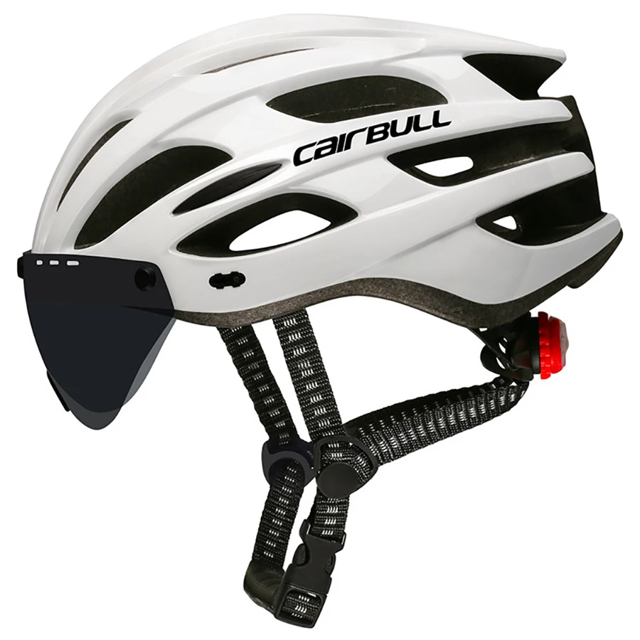 Cairbull Ultralight Cycling Helmet With Removable Visor Goggles Bike Taillight 