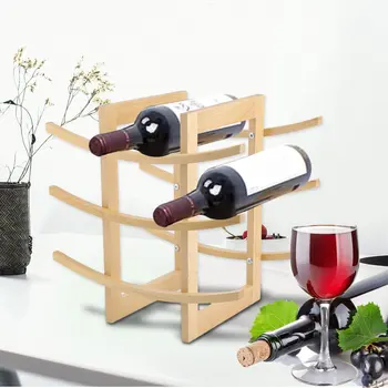 

Simple European Style Wood Red Wine Shelf Rack 12 Bottles Holder Easy Assembly For Kitchen Bar Countertop Display
