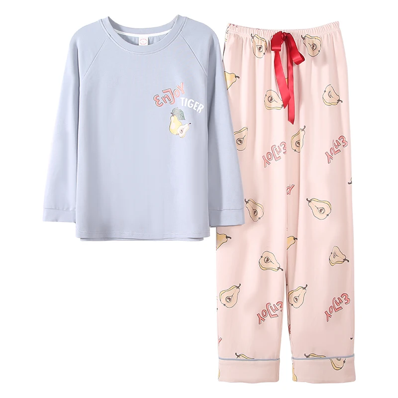 Домашняя одежда для женщин, одежда для сна, комплекты с лонгсливами в весеннем стиле пижама femme женские большие размеры пижамы XXL для девочек - Цвет: MXF9204