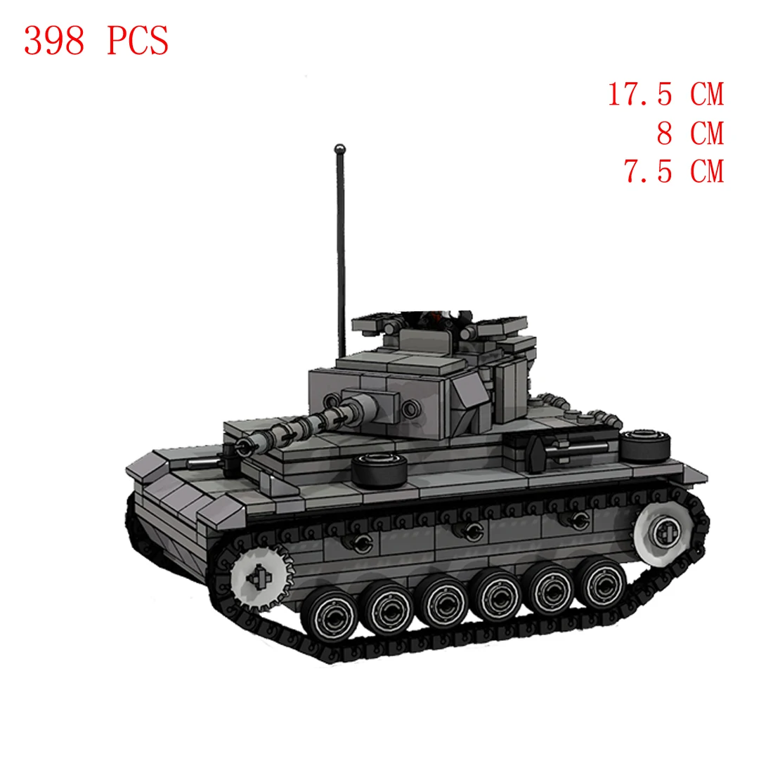 Кубики для сборки танка времен Второй мировой войны немецкая армия Panzerkampfwagen III
