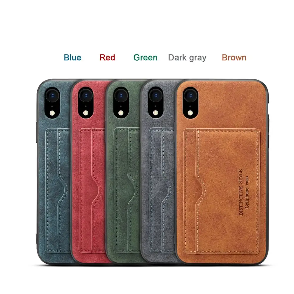 Модный чехол из коровьей кожи с держателем для карт для iPhone XR XS Max, задняя крышка, Магнитный кошелек, ретро-чехол для iPhone 6 6s 7 8 Plus X