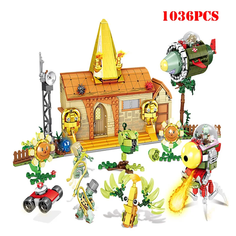 

1036PCS Plants VS Zombies Struck Game Mini Action Figures Building Blocks Compatible Legoingly Ninjagoe Bricks Toys For Children
