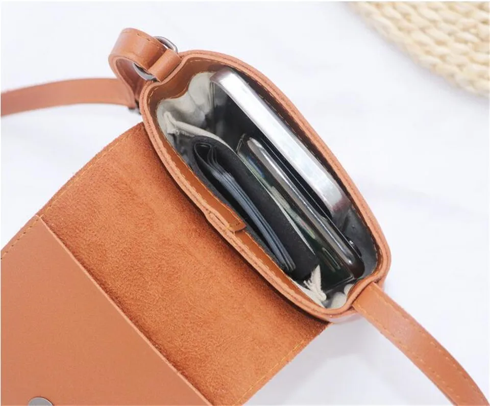 2021 Flap Crossbody Bags Women Mini PU Leather Shoulder Purses and Handbags for Girls Ladies Phone Simple Solid Designer Bag