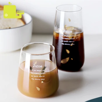 

New 1 piece 470-500mL single layer thick heat-resistant transparent glass office coffee tea whiskey glass with handle drink